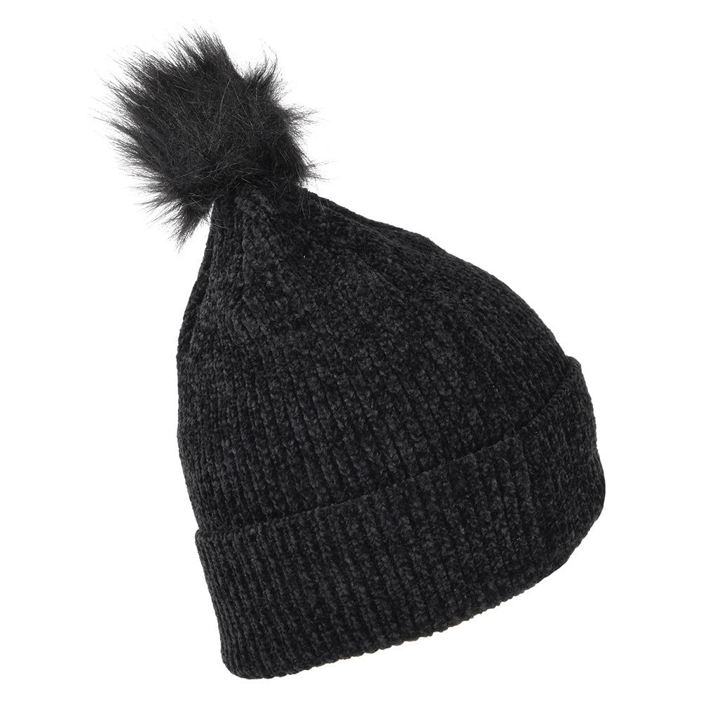 Gorro con pompón de piel sintética New York Yankees de New Era - Negro