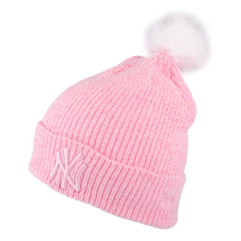 Gorro con pompón de piel sintética New York Yankees de New Era - Rosa