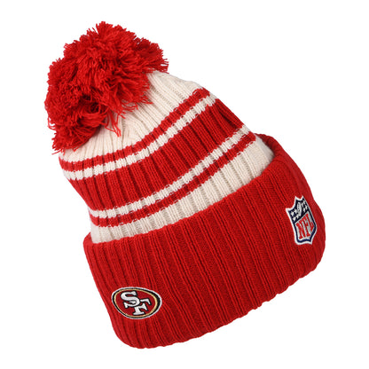 Gorro con pompón NFL Sideline Sport Knit San Francisco 49ers de New Era - Rojo-Blanco