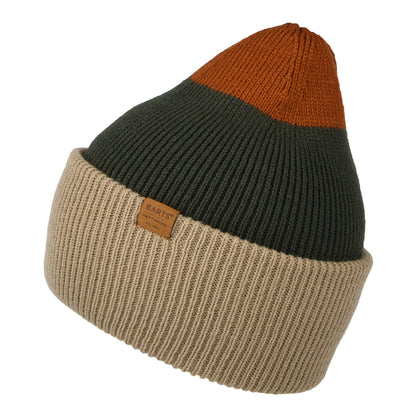 Gorro Beanie Semmoe con vuelta de Barts - Gris Topo-Verde Oliva-Rojo