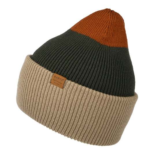 Gorro Beanie Semmoe con vuelta de Barts - Gris Topo-Verde Oliva-Rojo