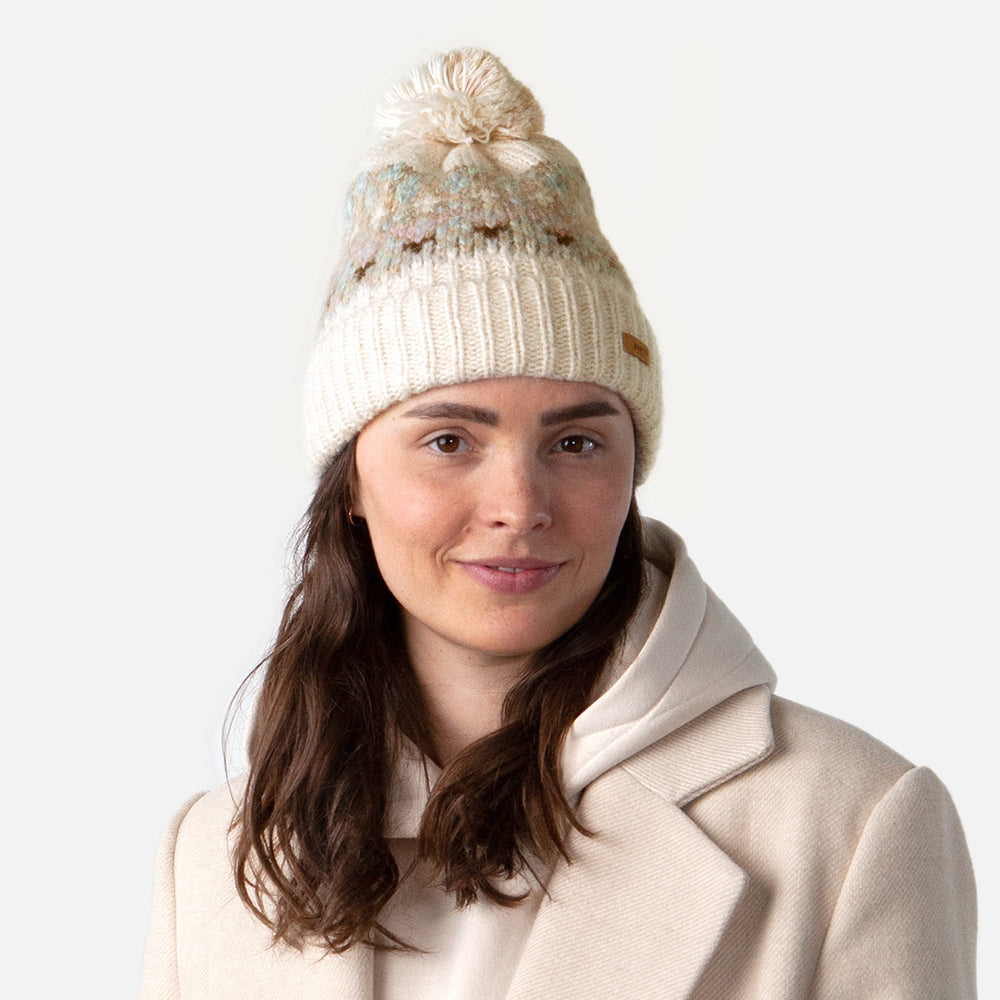 Gorro con pompón Renaa reciclado de Barts - Crema-Multi