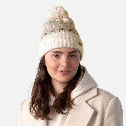 Gorro con pompón Renaa reciclado de Barts - Crema-Multi
