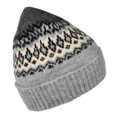 Gorro Beanie Gregoris con vuelta Fair Isle de Barts - Gris Jaspeado