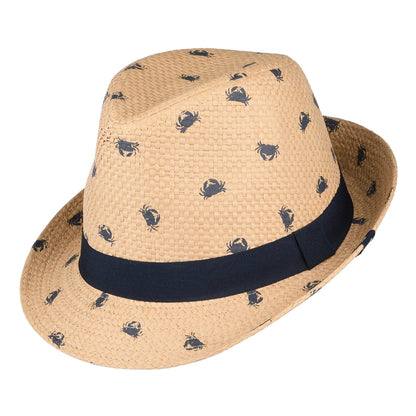 Sombrero Trilby niños Printed Crabs de paja de Joules - Natural