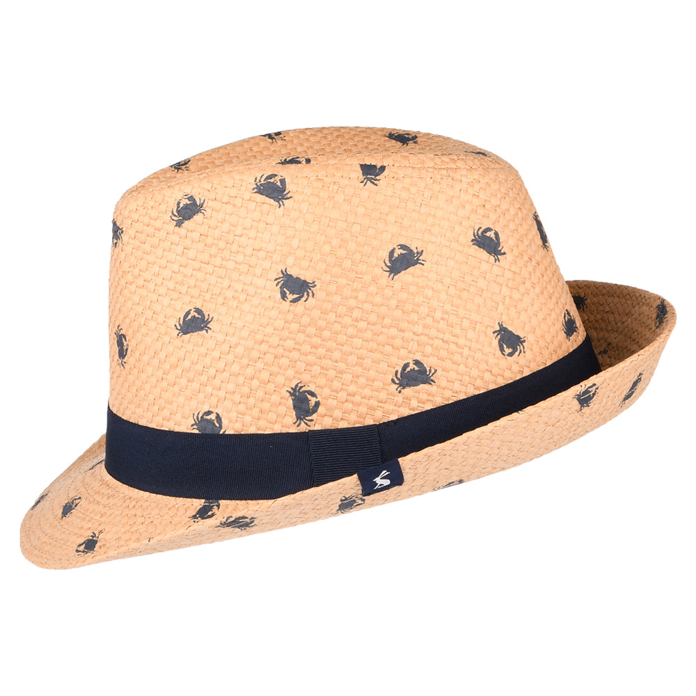 Sombrero Trilby niños Printed Crabs de paja de Joules - Natural