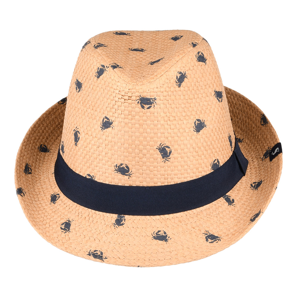 Sombrero Trilby niños Printed Crabs de paja de Joules - Natural