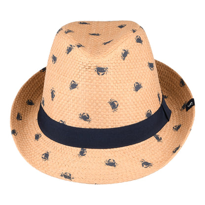 Sombrero Trilby niños Printed Crabs de paja de Joules - Natural