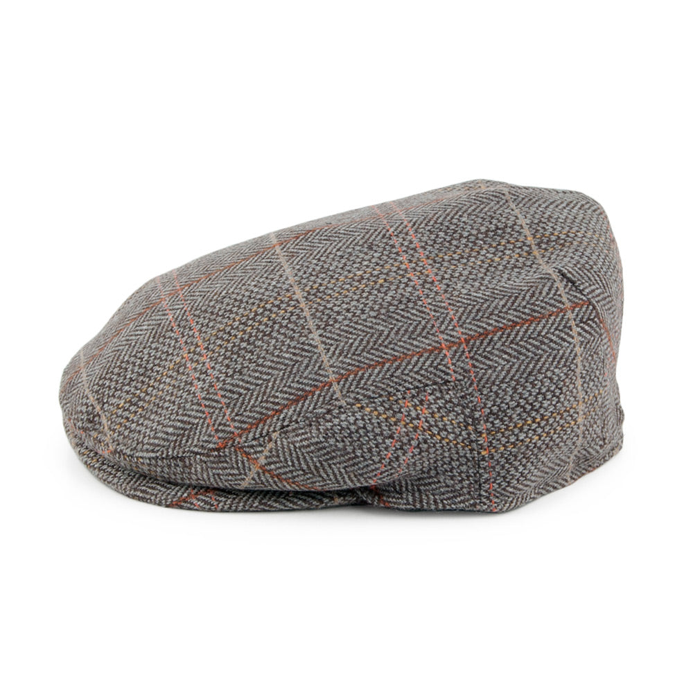 Gorra plana de bebé de Tweed de Jaxon & James - Marrón-Gris