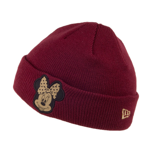 Gorro Beanie bebé Minnie Mouse Character de New Era - Burdeos-Dorado
