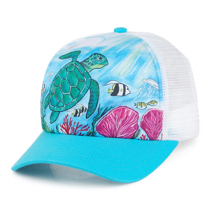 Gorra Trucker infantiul niños Artist Series Sea Turtle de Sunday Afternoons - Mezcla de Azules
