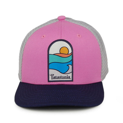 Gorra Trucker niños Sunset de algodón orgánico de Patagonia - Rosa-Gris