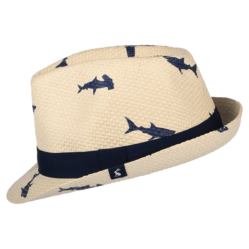 Sombrero Trilby niños Printed Sharks de paja de Joules - Natural