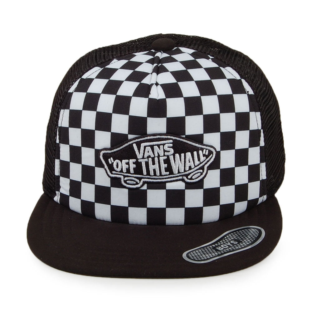 Gorra Trucker niños Checkerboard Classic Patch de Vans - Negro-Blanco