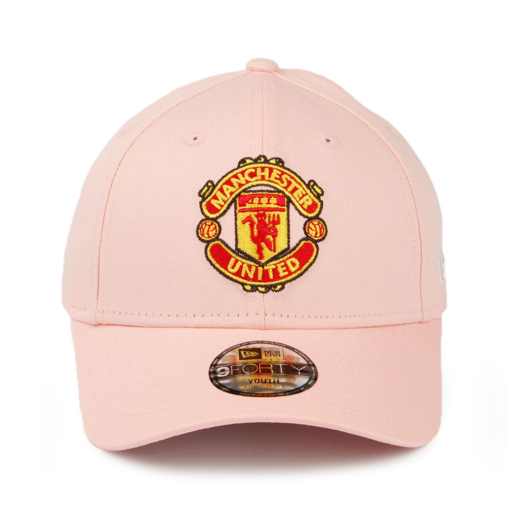Gorra de béisbol niños 9FORTY Manchester United de algodón de New Era - Rosa