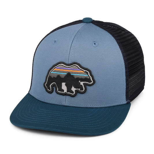 Gorra Trucker niños Back for Good Bear de algodón orgánico de Patagonia - Azul