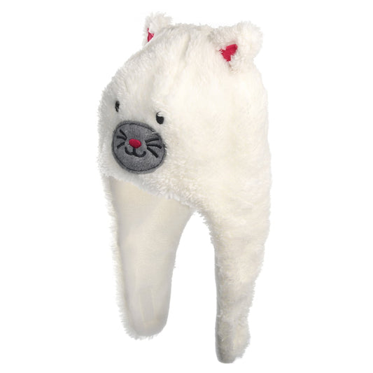 Gorro Beanie niñas Animal con orejeras de Scala - Blanco Marfil