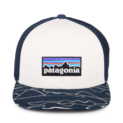 Gorra Trucker niños P-6 Logo de algodón orgánico de Patagonia - Blanco-Azul