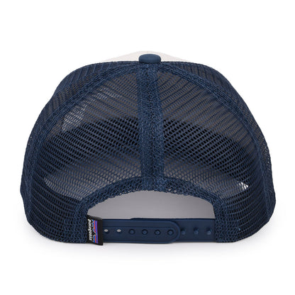 Gorra Trucker niños P-6 Logo de algodón orgánico de Patagonia - Blanco-Azul