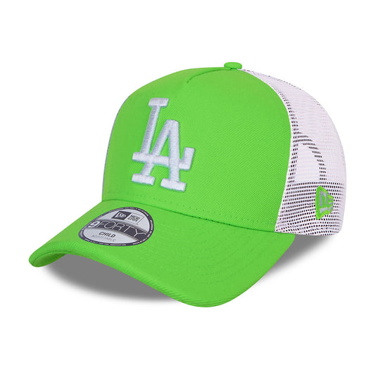 Gorra Trucker niños A-Frame MLB Tonal Mesh L.A. Dodgers de New Era - Verde Neón