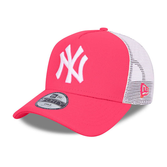 Gorra Trucker niños A-Frame MLB Tonal Mesh New York Yankees de New Era - Rosa Neon