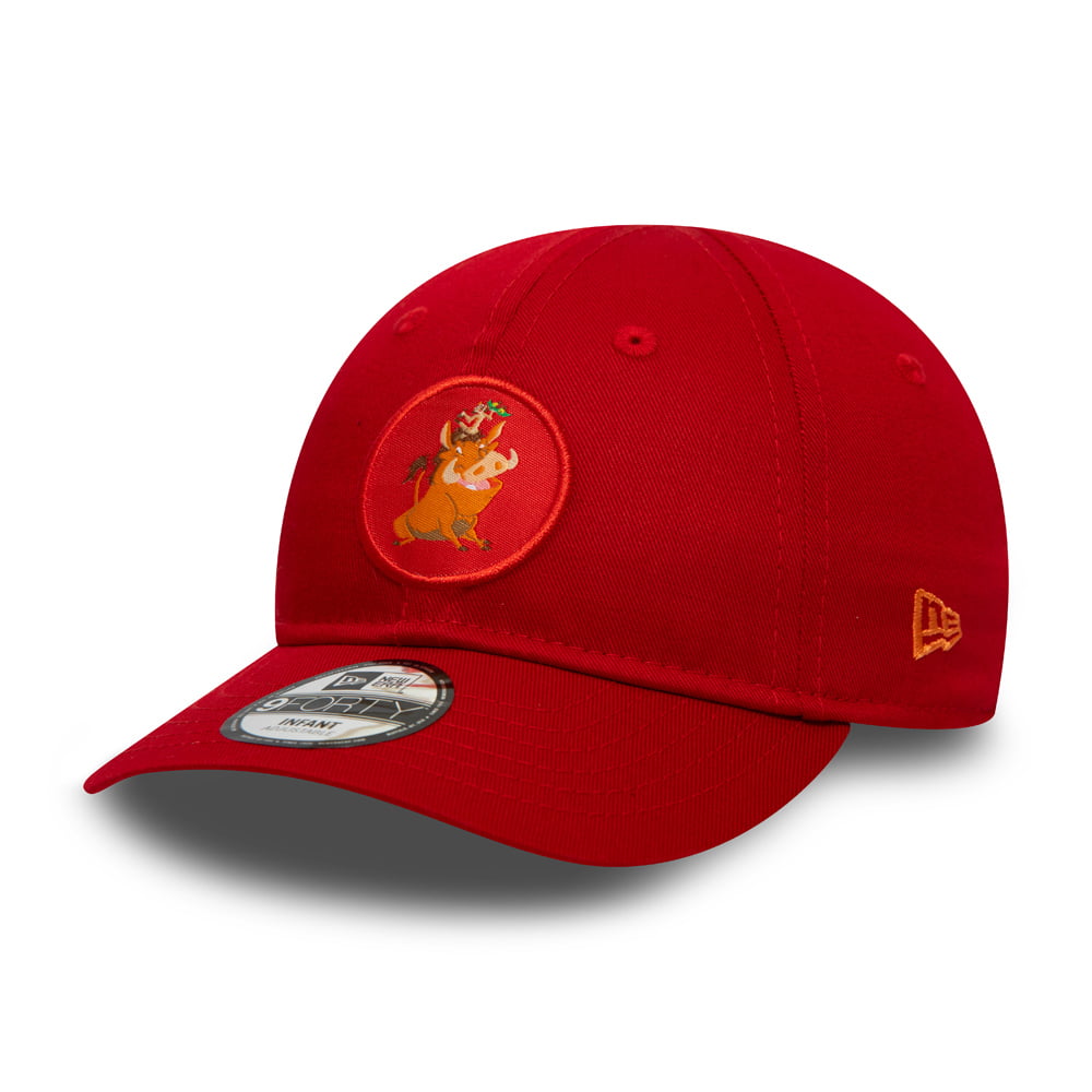 Gorra de béisbol bebé 9FORTY Disney Character Logo - Timon and Pumbaa de New Era - Escarlata