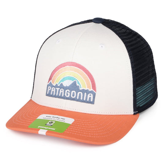 Gorra Trucker niños Rainbow de algodón orgánico de Patagonia - Blanco-Coral