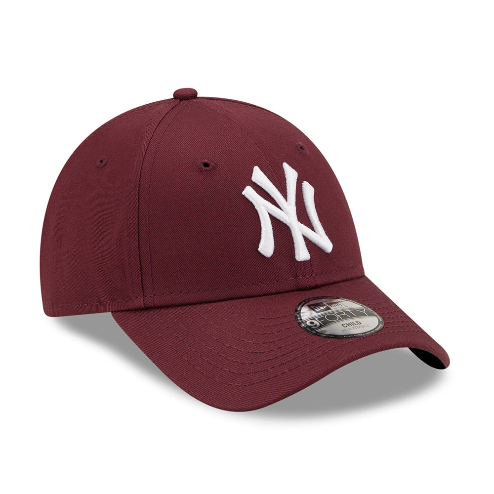 Gorra de béisbol niños 9FORTY MLB League Essential New York Yankees de New Era - Granate-Blanco