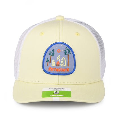 Gorra Trucker niños Camp With Friends de algodón orgánico de Patagonia - Amarillo Claro