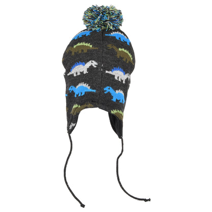 Gorro con pompón niños Dino Peruvian de Scala - Gris