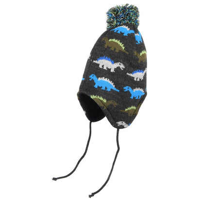 Gorro con pompón niños Dino Peruvian de Scala - Gris