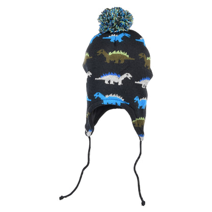 Gorro con pompón niños Dino Peruvian de Scala - Azul Marino
