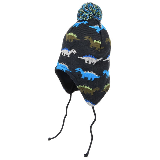 Gorro con pompón niños Dino Peruvian de Scala - Azul Marino