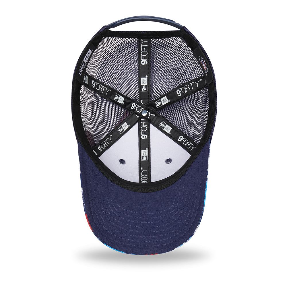 Gorra Trucker niños 9FORTY MLB Print New York Yankees de New Era - Negro-Blanco