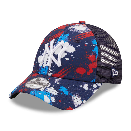 Gorra Trucker niños 9FORTY MLB Print New York Yankees de New Era - Azul Marino-Blanco