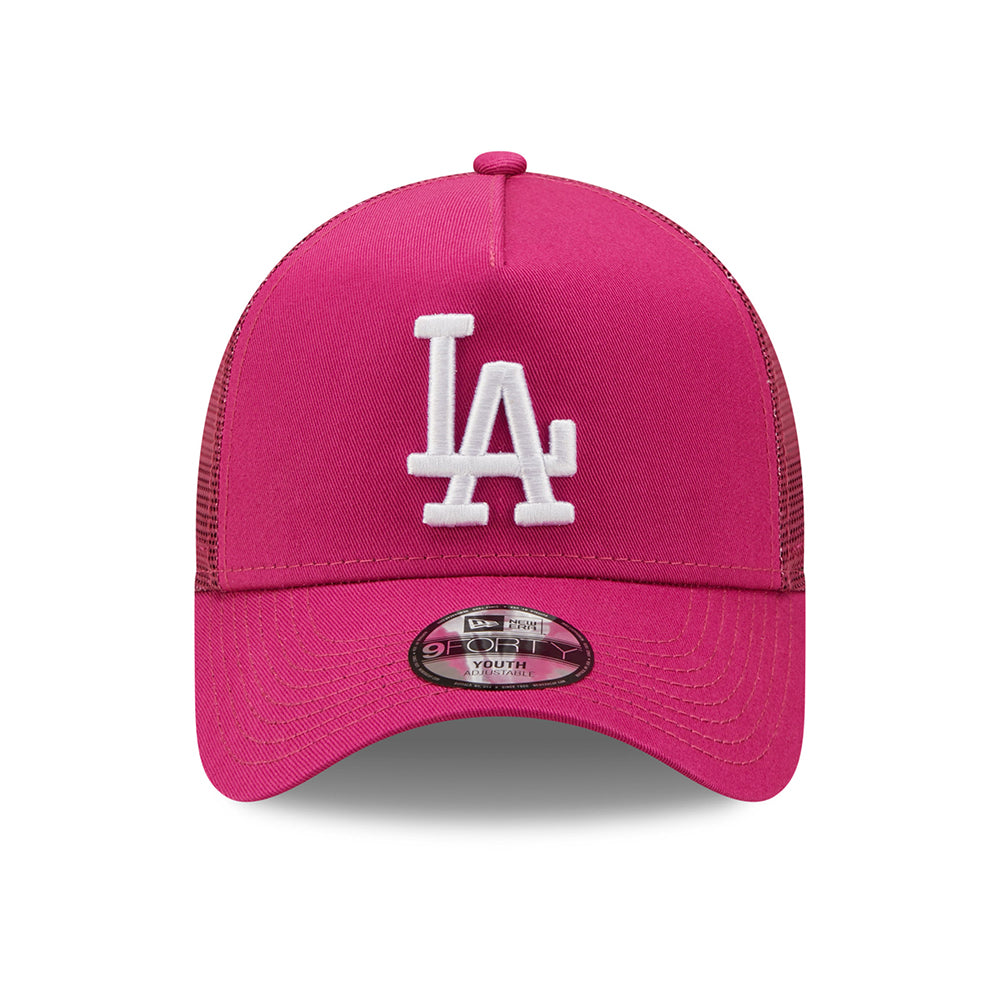 Gorra Trucker niños 9FORTY A-Frame MLB Tonal Mesh L.A. Dodgers de New Era - Rosa