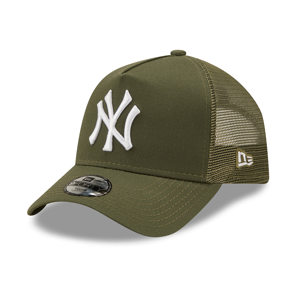 Gorra Trucker niños 9FORTY A-Frame MLB Tonal Mesh New York Yankees de New Era - Verde Oliva