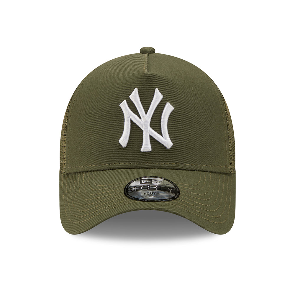 Gorra Trucker niños 9FORTY A-Frame MLB Tonal Mesh New York Yankees de New Era - Verde Oliva
