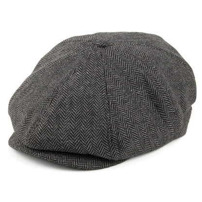 Gorra Newsboy niños Brood diseño de espiga de Brixton - Gris-Negro