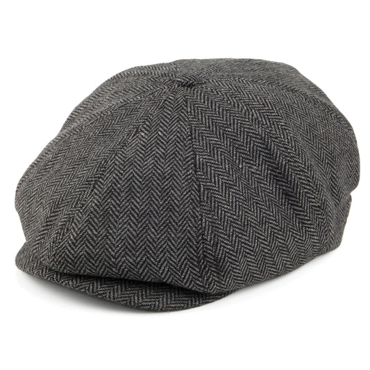 Gorra Newsboy niños Brood diseño de espiga de Brixton - Gris-Negro