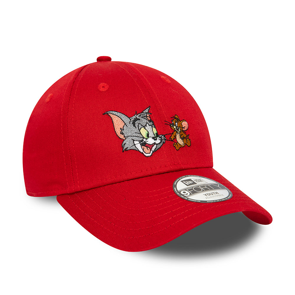Gorra de béisbol niños 9FORTY Multi Character Tom y Jerry de New Era - Escarlata
