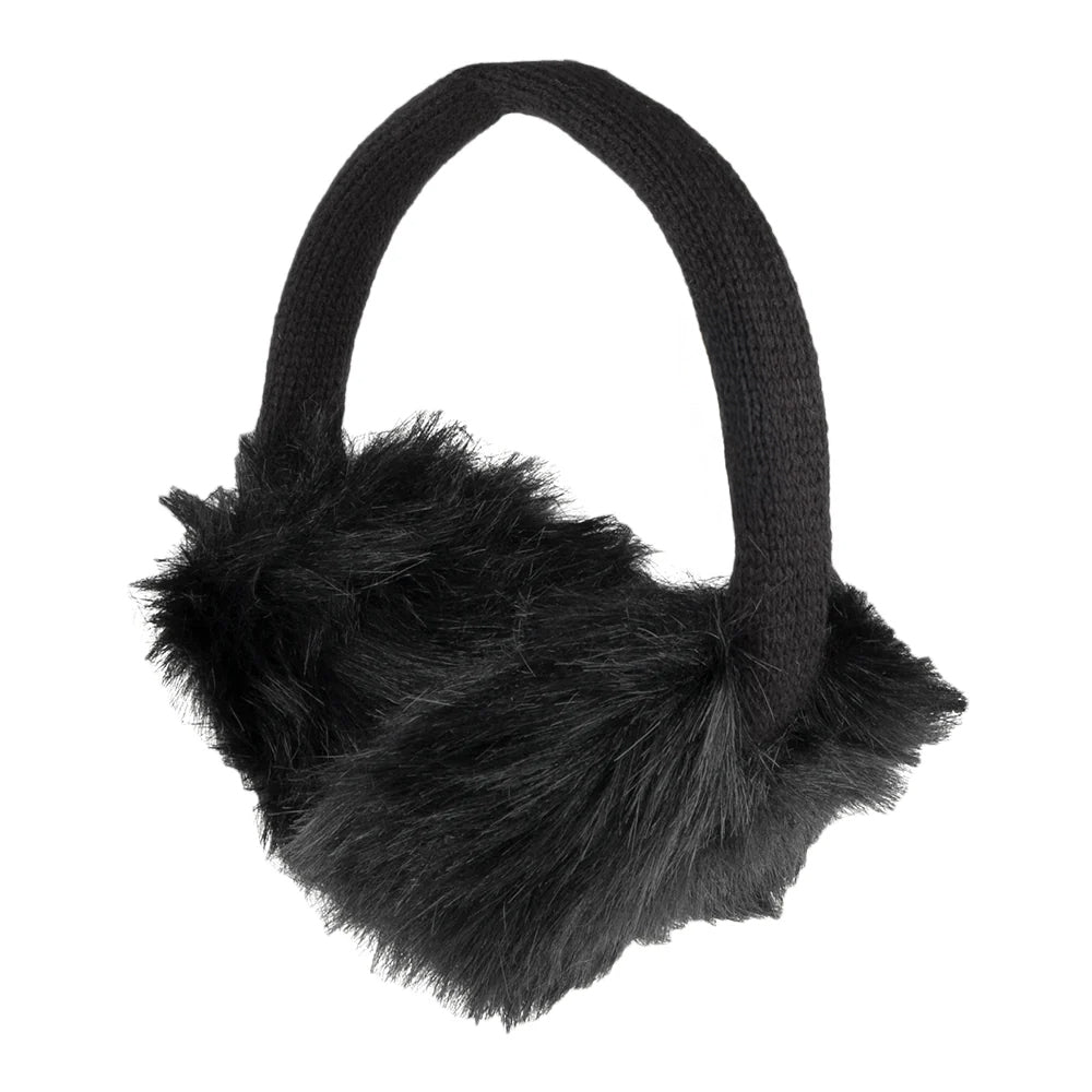Orejeras de piel sintética de Village Hats - Negro