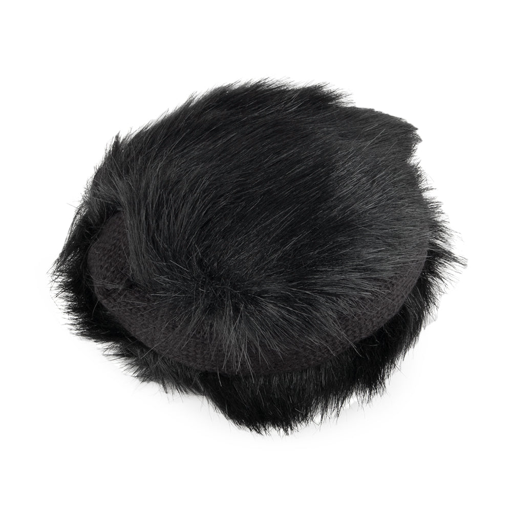Orejeras de piel sintética de Village Hats - Negro