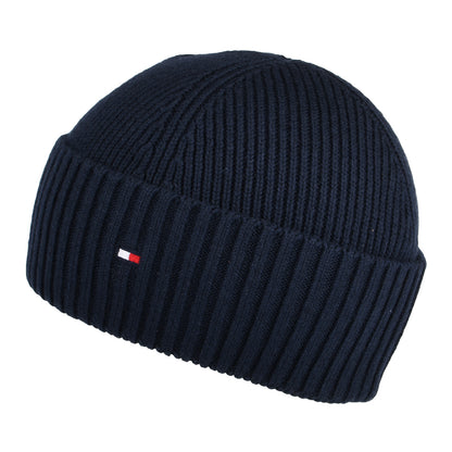 Gorro Flag de algodón y cachemira de Tommy Hilfiger - Azul Oscuro