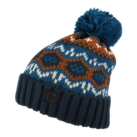 Gorro con pompón Fair Isle de Failsworth - Azul Petróleo