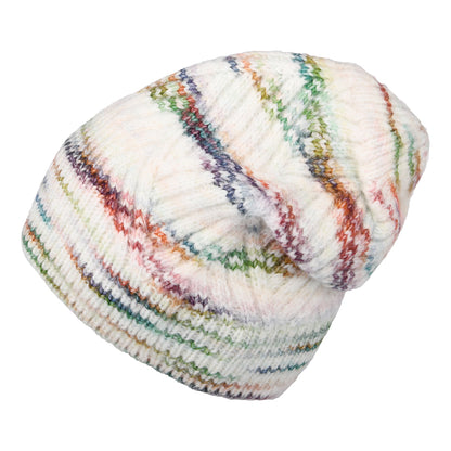 Gorro Beanie tejida Floppy de Seeberger - Blanco Roto-Multi