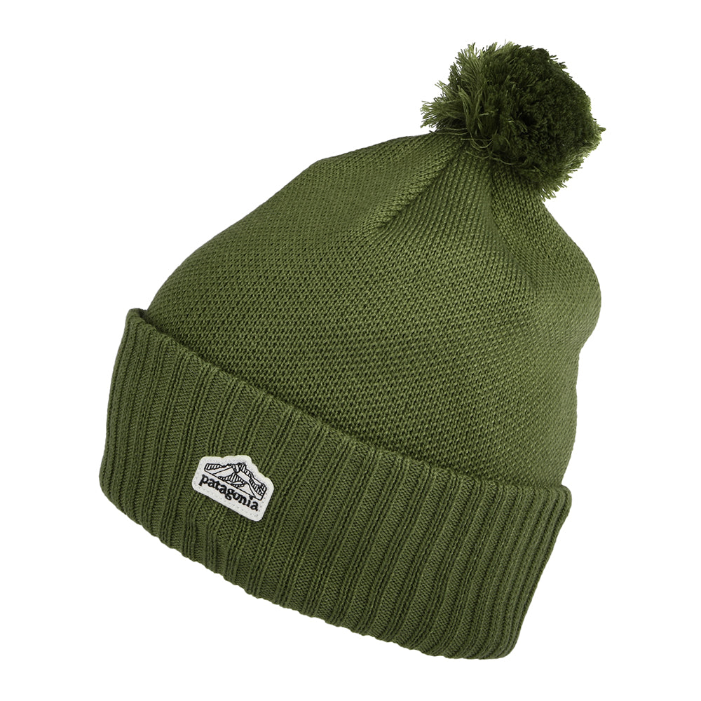 Gorro con pompón Line Logo Ridge Patch Powder Town de Patagonia - Verde Oliva
