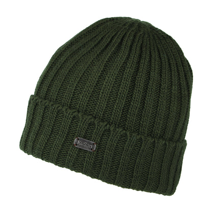 Gorro Beanie con vuelta de canalé de Kusan - Kaki