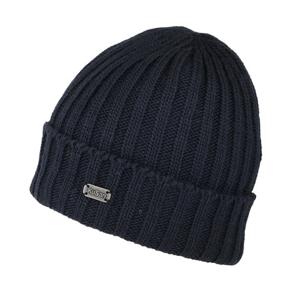 Gorro Beanie con vuelta de canalé de Kusan - Azul Marino
