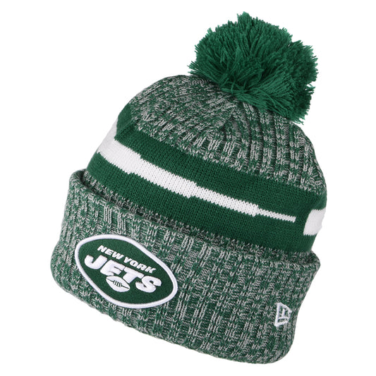 Gorro con pompón NFL Sideline Sport Knit II New York Jets de New Era - Verde-Blanco